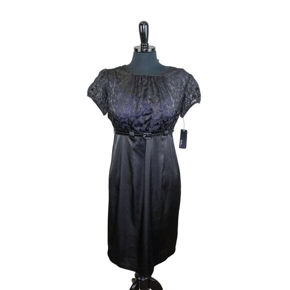 Alyx Dress Black Burnout Lace Black Purple Empire Waist Y2K Witchy NWT - Picture 1 of 4